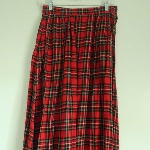 Plaid Below Knee Skirt